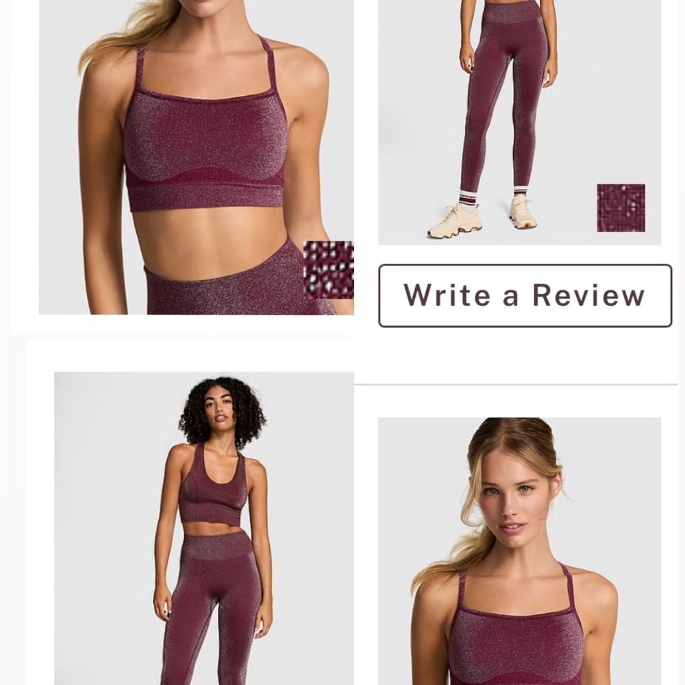Rare! XS Victoria's Secret Wild Rose Bling Seamless Leggings & Seamless Air Bra!